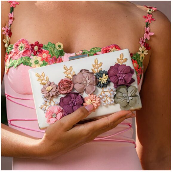 Juliet Flower Clutch Bag - Picture 7 of 9